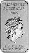 Australia 1 Dollar Turtle Dreaming 2008 KM# 1103 ELIZABETH II AUSTRALIA 2008 1 DOLLAR 1 OZ 999 SILVER IEB coin obverse Australia 1 Dollar Turtle Dreaming 2008 KM# 1103 ELIZABETH II AUSTRALIA 2008 1 DOLLAR 1 OZ 999 SILVER IEB coin obverse