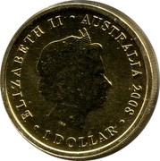 Australia 1 Dollar Wedge-tailed Eagle 2008 KM# 1174 ELIZABETH II AUSTRALIA 2008 1 DOLLAR IRB coin obverse Australia 1 Dollar Wedge-tailed Eagle 2008 KM# 1174 ELIZABETH II AUSTRALIA 2008 1 DOLLAR IRB coin obverse