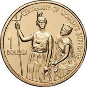 Australia 1 Dollar Women's Suffrage 2003 KM# 754 CENTENARY OF WOMEN'S SUFFRAGE 1 DOLLAR coin reverse Australia 1 Dollar Women's Suffrage 2003 KM# 754 CENTENARY OF WOMEN'S SUFFRAGE 1 DOLLAR coin reverse