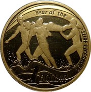 Australia 1 Dollar Year of the Surf Lifesaver 2007 KM# 828 YEAR OF THE SURF LIFESAVER 1 DOLLAR coin reverse Australia 1 Dollar Year of the Surf Lifesaver 2007 KM# 828 YEAR OF THE SURF LIFESAVER 1 DOLLAR coin reverse