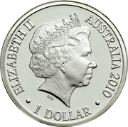 Australia 1 Dollar Year of the Tiger 2010 KM# 1659a ELIZABETH II AUSTRALIA 2010 1 DOLLAR IRB coin obverse Australia 1 Dollar Year of the Tiger 2010 KM# 1659a ELIZABETH II AUSTRALIA 2010 1 DOLLAR IRB coin obverse