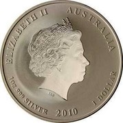 Australia 1 Dollar Year of the Tiger (Colorized) 2010 KM# 1317b ELIZABETH II AUSTRALIA 1 OZ 999 SILVER 2010 1 DOLLAR IRB coin obverse Australia 1 Dollar Year of the Tiger (Colorized) 2010 KM# 1317b ELIZABETH II AUSTRALIA 1 OZ 999 SILVER 2010 1 DOLLAR IRB coin obverse