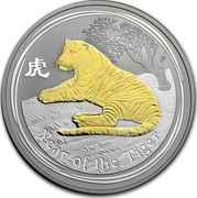 Australia 1 Dollar Year of the Tiger (Gilded) 2010 KM# 1317a YEAR OF THE TIGER P coin reverse Australia 1 Dollar Year of the Tiger (Gilded) 2010 KM# 1317a YEAR OF THE TIGER P coin reverse