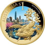 Australia $1 Queensland 2009 KM# 1096 AUSTRALIA $1 QUEENSLAND P EM coin reverse Australia $1 Queensland 2009 KM# 1096 AUSTRALIA $1 QUEENSLAND P EM coin reverse