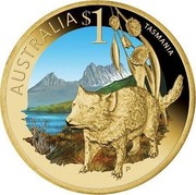 Australia $1 Tasmania 2009 KM# 1094 AUSTRALIA $1 TASMANIA P EM coin reverse Australia $1 Tasmania 2009 KM# 1094 AUSTRALIA $1 TASMANIA P EM coin reverse
