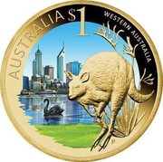 Australia $1 Western Australia 2009 KM# 1092 AUSTRALIA $1 WESTERN AUSTRALIA P EM coin reverse Australia $1 Western Australia 2009 KM# 1092 AUSTRALIA $1 WESTERN AUSTRALIA P EM coin reverse
