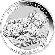 Australia 10 Cents Australian Koala 2012 KM# 1789 AUSTRALIAN KOALA 2012 1/10 OZ 999 SILVER P AH coin reverse Australia 10 Cents Australian Koala 2012 KM# 1789 AUSTRALIAN KOALA 2012 1/10 OZ 999 SILVER P AH coin reverse