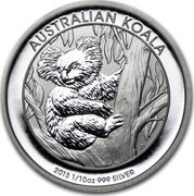 Australia 10 Cents Australian Koala 2013 KM# 1977 AUSTRALIAN KOALA 2013 1/10 OZ 999 SILVER P TV coin reverse Australia 10 Cents Australian Koala 2013 KM# 1977 AUSTRALIAN KOALA 2013 1/10 OZ 999 SILVER P TV coin reverse
