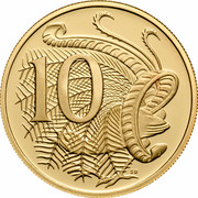 Australia 10 Cents (Lyrebird) KM# 402a 10 SD coin reverse Australia 10 Cents (Lyrebird) KM# 402a 10 SD coin reverse
