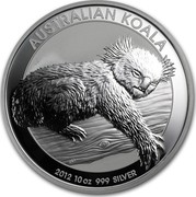 Australia 10 Dollars Australian Koala 2012 P KM# 1690 AUSTRALIAN KOALA 2012 10 OZ 999 SILVER coin reverse Australia 10 Dollars Australian Koala 2012 P KM# 1690 AUSTRALIAN KOALA 2012 10 OZ 999 SILVER coin reverse