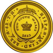 Australia 10 Dollars Bicentenary of the Holey Dollar and Dump 2013 KM# 2027 HISPAN*ET IND*REX*M*8R*T*H NEW SOUTH WALES 1813 1/10 OZ .9999 AU coin reverse Australia 10 Dollars Bicentenary of the Holey Dollar and Dump 2013 KM# 2027 HISPAN*ET IND*REX*M*8R*T*H NEW SOUTH WALES 1813 1/10 OZ .9999 AU coin reverse