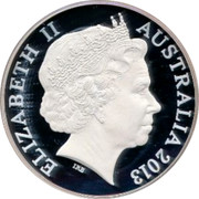 Australia 10 Dollars Crossing Of Blue Mountains 2013 KM# 1964 ELIZABETH II AUSTRALIA 2013 IRB coin obverse Australia 10 Dollars Crossing Of Blue Mountains 2013 KM# 1964 ELIZABETH II AUSTRALIA 2013 IRB coin obverse