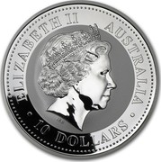 Australia 10 Dollars Lunar Rabbit 1999 KM# 504 ELIZABETH II AUSTRALIA 10 DOLLARS IRB coin obverse Australia 10 Dollars Lunar Rabbit 1999 KM# 504 ELIZABETH II AUSTRALIA 10 DOLLARS IRB coin obverse