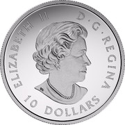 Canada 10 Dollars Wild Swift Fox and Pups 2017 Proof ELIZABETH II D ∙ G ∙ REGINA 10 DOLLARS coin obverse Canada 10 Dollars Wild Swift Fox and Pups 2017 Proof ELIZABETH II D ∙ G ∙ REGINA 10 DOLLARS coin obverse