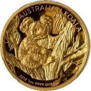 Australia 100 Dollars Australian Koala 2013 KM# 2048 AUSTRALIAN KOALA 2013 1 OZ 9999 GOLD P TV coin reverse Australia 100 Dollars Australian Koala 2013 KM# 2048 AUSTRALIAN KOALA 2013 1 OZ 9999 GOLD P TV coin reverse