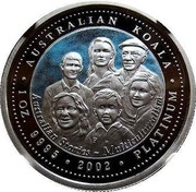 Australia 100 Dollars Australian Koala - Multiculturalism (Colorized) 2002 KM# 636 AUSTRALIAN KOALA 1 OZ. 9995 PLATINUM 2002 QUSTRALIAN STORIES - MULTICULTURALISM P JM coin reverse Australia 100 Dollars Australian Koala - Multiculturalism (Colorized) 2002 KM# 636 AUSTRALIAN KOALA 1 OZ. 9995 PLATINUM 2002 QUSTRALIAN STORIES - MULTICULTURALISM P JM coin reverse