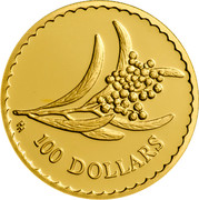 Australia 100 Dollars Golden Wattle 2001 KM# 643 100 DOLLARS HH coin reverse Australia 100 Dollars Golden Wattle 2001 KM# 643 100 DOLLARS HH coin reverse