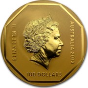 Australia 100 Dollars Kangaroo Road Sign 2013 KM# 1956 ELIZABETH II AUSTRALIA 2013 100 DOLLARS IRB coin obverse Australia 100 Dollars Kangaroo Road Sign 2013 KM# 1956 ELIZABETH II AUSTRALIA 2013 100 DOLLARS IRB coin obverse