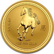 Australia 100 Dollars (Lunar Horse) KM# 587 2002 1 OZ 9999 GOLD coin reverse Australia 100 Dollars (Lunar Horse) KM# 587 2002 1 OZ 9999 GOLD coin reverse