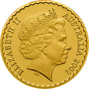 Australia 100 Dollars Stuart Desert Rose 2002 KM# 657 ELIZABETH II AUSTRALIA 2002 IRB coin obverse Australia 100 Dollars Stuart Desert Rose 2002 KM# 657 ELIZABETH II AUSTRALIA 2002 IRB coin obverse
