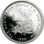 Australia 100 Dollars The Australian Koala 2000 KM# 473 THE AUSTRALIAN KOALA 1 OZ. 9995 PLATINUM 2000 P coin reverse Australia 100 Dollars The Australian Koala 2000 KM# 473 THE AUSTRALIAN KOALA 1 OZ. 9995 PLATINUM 2000 P coin reverse