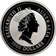 Australia 1000 Dollars (Koalas on a Tree) KM# 186 ELIZABETH II AUSTRALIA 1000 DOLLARS coin obverse Australia 1000 Dollars (Koalas on a Tree) KM# 186 ELIZABETH II AUSTRALIA 1000 DOLLARS coin obverse