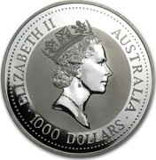 Australia 1000 Dollars Koala 1994 KM# 255 ELIZABETH II AUSTRALIA • 1000 DOLLARS • RDM coin obverse Australia 1000 Dollars Koala 1994 KM# 255 ELIZABETH II AUSTRALIA • 1000 DOLLARS • RDM coin obverse