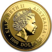 Australia 1000 Dollars Lunar Dragon 2000 KM# 702 ELIZABETH II AUSTRALIA 1000 DOLLARS IRB coin obverse