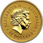 Australia 15 Dollars Lunar Dragon 2000 KM# 526 ELIZABETH II AUSTRALIA 15 DOLLARS IRB coin obverse Australia 15 Dollars Lunar Dragon 2000 KM# 526 ELIZABETH II AUSTRALIA 15 DOLLARS IRB coin obverse
