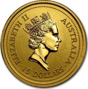 Australia 15 Dollars Lunar Ox 1997 KM# 335 ELIZABETH II AUSTRALIA 15 DOLLARS RDM coin obverse Australia 15 Dollars Lunar Ox 1997 KM# 335 ELIZABETH II AUSTRALIA 15 DOLLARS RDM coin obverse