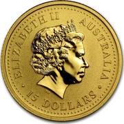 Australia 15 Dollars Lunar Pig 2007 KM# 1889 ELIZABETH II AUSTRALIA 15 DOLLARS IRB coin obverse Australia 15 Dollars Lunar Pig 2007 KM# 1889 ELIZABETH II AUSTRALIA 15 DOLLARS IRB coin obverse