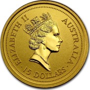 Australia 15 Dollars Lunar Rat 1996 KM# 298 ELIZABETH II AUSTRALIA 15 DOLLARS RDM coin obverse Australia 15 Dollars Lunar Rat 1996 KM# 298 ELIZABETH II AUSTRALIA 15 DOLLARS RDM coin obverse