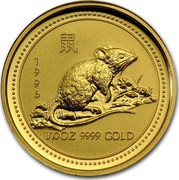 Australia 15 Dollars Lunar Rat 1996 KM# 298 1996 1/10 OZ 9999 GOLD coin reverse Australia 15 Dollars Lunar Rat 1996 KM# 298 1996 1/10 OZ 9999 GOLD coin reverse