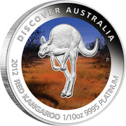 Australia 15 Dollars Red Kangaroo 2012 P Proof KM# 1851 DISCOVER AUSTRALIA 2012 RED KANGAROO 1/10OZ 9995 PLATINUM coin reverse Australia 15 Dollars Red Kangaroo 2012 P Proof KM# 1851 DISCOVER AUSTRALIA 2012 RED KANGAROO 1/10OZ 9995 PLATINUM coin reverse