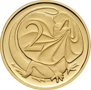 Australia 2 Cents Frilled-Neck Lizard 2006 KM# 768b 2 SD coin reverse Australia 2 Cents Frilled-Neck Lizard 2006 KM# 768b 2 SD coin reverse
