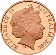 Australia 2 Cents (Frilled-Neck Lizard) KM# 768 ELIZABETH II AUSTRALIA 2006 IRB coin obverse Australia 2 Cents (Frilled-Neck Lizard) KM# 768 ELIZABETH II AUSTRALIA 2006 IRB coin obverse