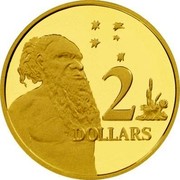 Australia 2 Dollars Aboriginal Elder 2001 B Proof KM# 406a 2 DOLLARS coin reverse Australia 2 Dollars Aboriginal Elder 2001 B Proof KM# 406a 2 DOLLARS coin reverse
