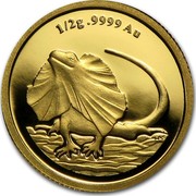 Australia 2 Dollars Frilled Neck Lizard 2013 Proof KM# 1959 1/2 .9999 AU coin reverse