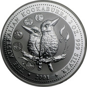 Australia 2 Dollars The Australian Kookaburra 2001 KM# 623.2 THEAUSTRALIAN KOOKABURRA 2 OZ. 999 SILVER 2001 coin reverse Australia 2 Dollars The Australian Kookaburra 2001 KM# 623.2 THEAUSTRALIAN KOOKABURRA 2 OZ. 999 SILVER 2001 coin reverse