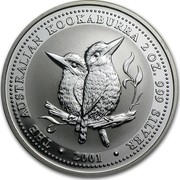 Australia 2 Dollars The Australian Kookaburra 2001 KM# 623.1 THE AUSTRALIAN KOOKABURRA 2 OZ. 999 SILVER 2001 coin reverse Australia 2 Dollars The Australian Kookaburra 2001 KM# 623.1 THE AUSTRALIAN KOOKABURRA 2 OZ. 999 SILVER 2001 coin reverse