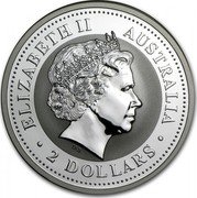 Australia 2 Dollars The Australian Kookaburra 2005 KM# 884 ELIZABETH II AUSTRALIA 2 DOLLARS IRB coin obverse