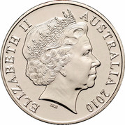Australia 20 Cents (150th Anniversary of Burke & Wills) KM# 1430 ELIZABETH II AUSTRALIA 2010 IRB coin obverse Australia 20 Cents (150th Anniversary of Burke & Wills) KM# 1430 ELIZABETH II AUSTRALIA 2010 IRB coin obverse
