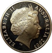 Australia 20 Cents Australian Volunteers 2003 B Proof KM# 688A ELIZABETH II AUSTRALIA 2003 coin obverse