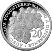 Australia 20 Cents Australian Volunteers 2003 B Proof KM# 688A AUSTRALIA'S VOLUNTEERS-MAKING A DIFFERENCE coin reverse