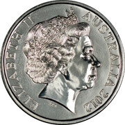 Australia 20 Cents Bombing of Australia 1942 2012 Proof KM# 1743a ELIZABETH II AUSTRALIA 2012 coin obverse Australia 20 Cents Bombing of Australia 1942 2012 Proof KM# 1743a ELIZABETH II AUSTRALIA 2012 coin obverse