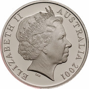 Australia 20 Cents (Centenary of Federation - Queensland) KM# 554 ELIZABETH II AUSTRALIA 2001 IRB coin obverse Australia 20 Cents (Centenary of Federation - Queensland) KM# 554 ELIZABETH II AUSTRALIA 2001 IRB coin obverse