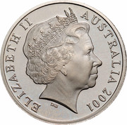 Australia 20 Cents (Centenary of Federation - South Australia) KM# 560 ELIZABETH II AUSTRALIA 2001 IRB coin obverse Australia 20 Cents (Centenary of Federation - South Australia) KM# 560 ELIZABETH II AUSTRALIA 2001 IRB coin obverse