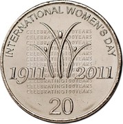 Australia 20 Cents International Women's Day 2011 KM# 1642 INTERNATIONAL WOMEN'S DAY CELEBRATING 100 YEARS 1911 2011 20 coin reverse Australia 20 Cents International Women's Day 2011 KM# 1642 INTERNATIONAL WOMEN'S DAY CELEBRATING 100 YEARS 1911 2011 20 coin reverse