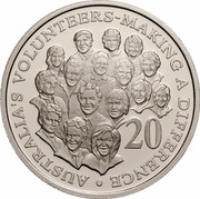 Australia 20 Cents (Making a Difference - Australian Volunteers) KM# 688 AUSTRALIA'S VOLUNTEERS MAKING A DIFFERENCE 20 coin reverse Australia 20 Cents (Making a Difference - Australian Volunteers) KM# 688 AUSTRALIA'S VOLUNTEERS MAKING A DIFFERENCE 20 coin reverse