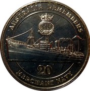 Australia 20 Cents Merchant Navy 2012 KM# 1857 AUSTRALIAN REMEMBERS MERCHANT NAVY 20 coin reverse Australia 20 Cents Merchant Navy 2012 KM# 1857 AUSTRALIAN REMEMBERS MERCHANT NAVY 20 coin reverse